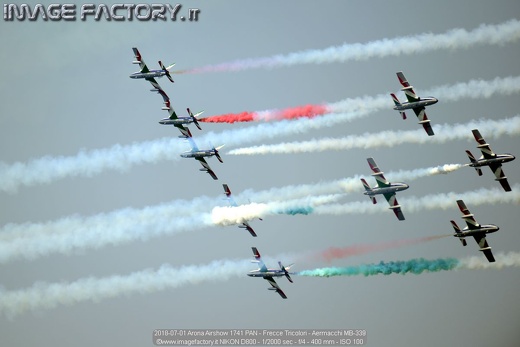 2018-07-01 Arona Airshow 1741 PAN - Frecce Tricolori - Aermacchi MB-339